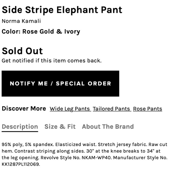 Norma Kamali Side Stripe Elephant Pants - Picture 9 of 16